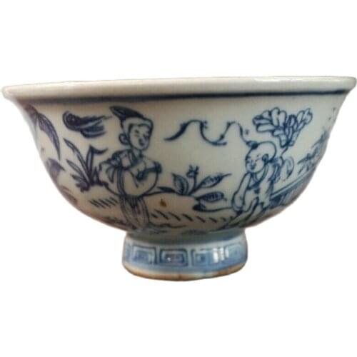 Chinese old porcelain Blue and white character story pattern bowl