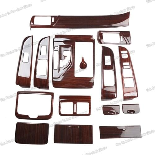 Lsrtw2017 wood grain abs car interior dashboard gear panel trims for toyota camry 2013 2014 2015 2016 xv50