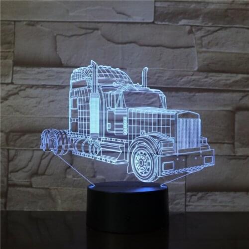 The Truck Head 3D Lamp Battery Operated Modern Prize Multi-color with Remote Led Night Light Lamp Unique Decorative for Indoor