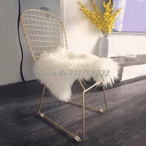 Nordic net red wrought iron chair backrest ins dressing chair makeup chair simple modern dining chair metal wire mesh chair