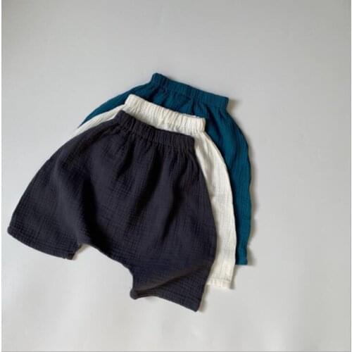 2021 new girls boys dots long pants cotton linen summer cool kids pants