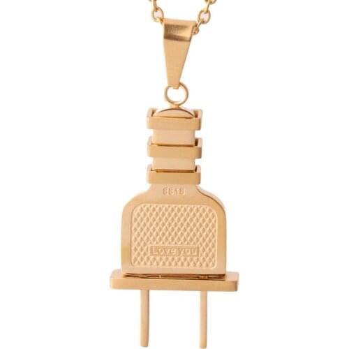 Top Quality Stainless Steel Charming Plug Mens Boys Jewelry Pendant Necklace Vertical Cross Link Chain 24inch Fashion Gift