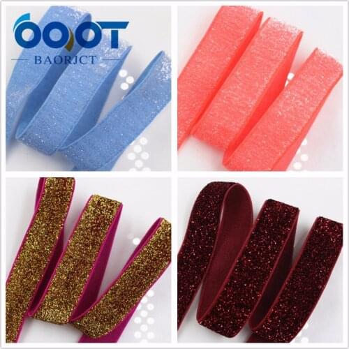 16MM Solid Metallic Glitter Elasticity Ribbon,DIY Handmade Headdress Accessories Material,Hair Decoration