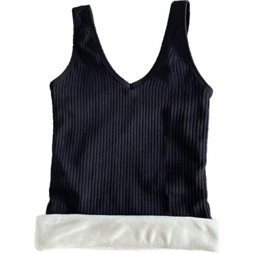 Autumn and winter thickened and plush suspender fitted waistcoat with warm fitted waistcoat