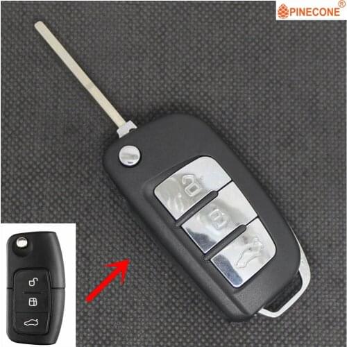 PINECONE for Ford Focus 2 3 mondeo Fiesta 3 Buttons Car Key Uncut HU101 Blade Modified Remote Key Fob Shell Case