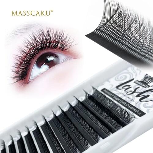 Wholesale 12 rows Y-Shape C D curl russian eyelash premium korean material 8-15mm faux mink eyelash extension for salon