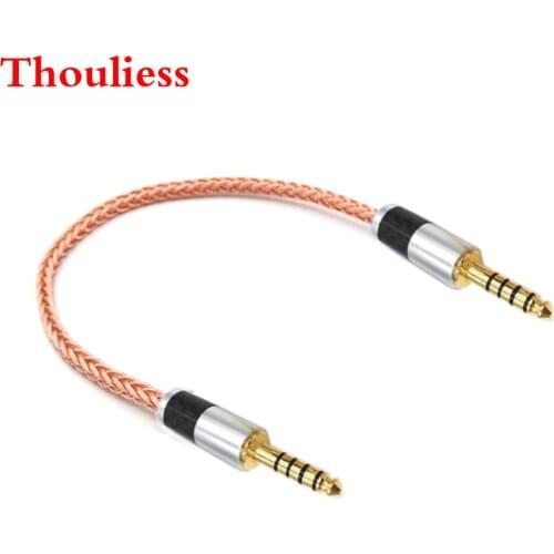 Thoulies DIY HIFI Single Crystal Copper 4.4mm Balanced Male to 4.4mm Balanced Male Audio Adapter Cable 4.4 Male to Male Adapter