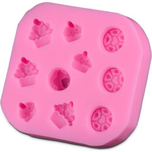 Cute Small 3D Cake Shaped Mold for Fondant Sugar Jello Jelly Ice Soap Cake Decorating Tools Kitchen Silicone Moulds C1688