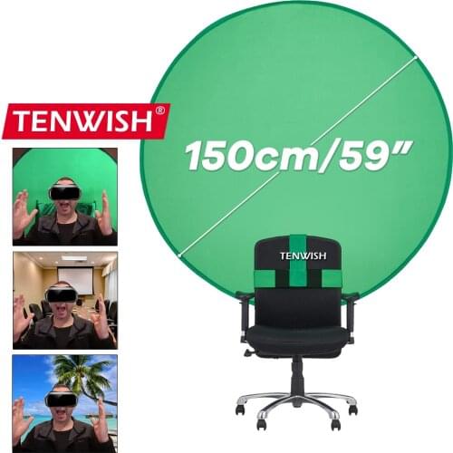 TENWISH Collapsible Chroma Key Green Screen for Chairs for Tiktok Video Live Show Internet Conference Youtube Virtual Background