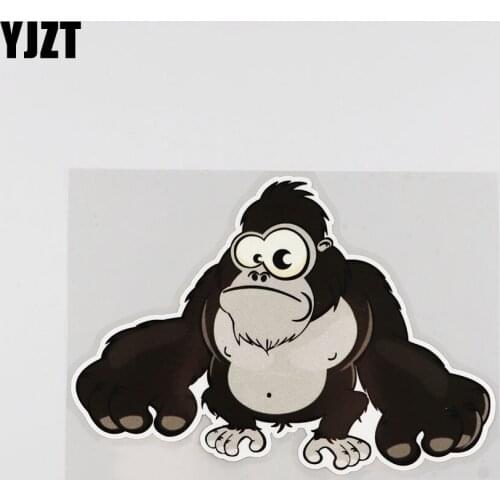 YJZT 17.3CM*11.9CM Lovely Decal Gorilla Car Sticker PVC 12A-0059