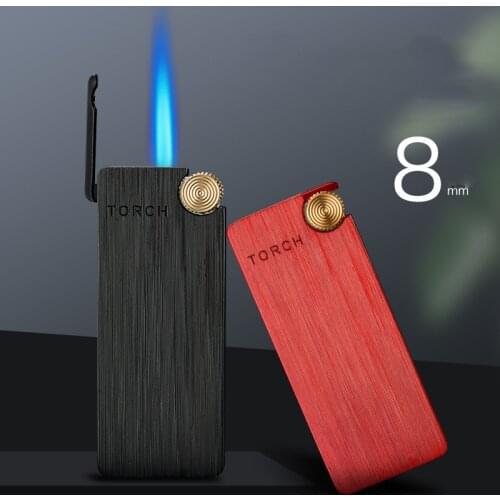 Cigarettes Lighter 2020 New Metal Gas Lighter 1300C Lighters Smoking Accessories Blue Flame Butane Torch Lighter Gadgets For Men
