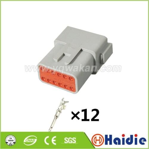 1sets 12pin 1.6series electrical wiring harness plug waterproof female cable connector DT04-12PA DT04-12P