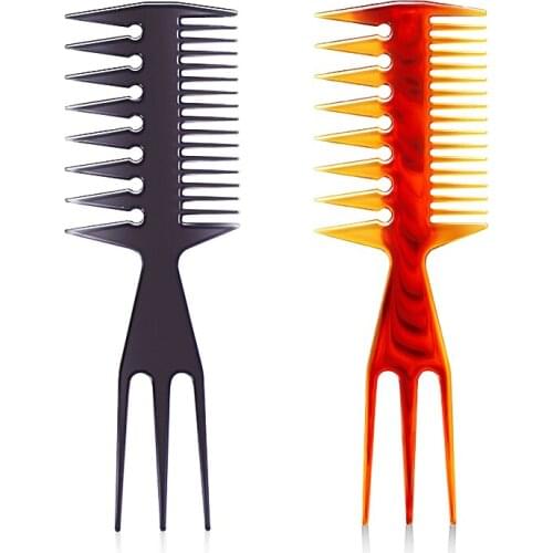 1PC Oil Comb Double-sided Fish Plug Large Teeth Flat Bottom Styling Comb For Men Hair Salon Styling Tool Accessories