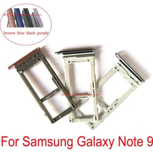10PCS Dual & Single Sim Card Tray Holder For Samsung Galaxy Note 9 Note9 Sim Tray Card SD Card Reader Only Some With Waterproof