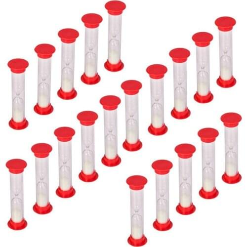 2021 30 Sec Sand Timer Hourglass Sandglass Clock Countdown Bulk Toy Set Timers Kids Games Pack of 20 (White Sand)