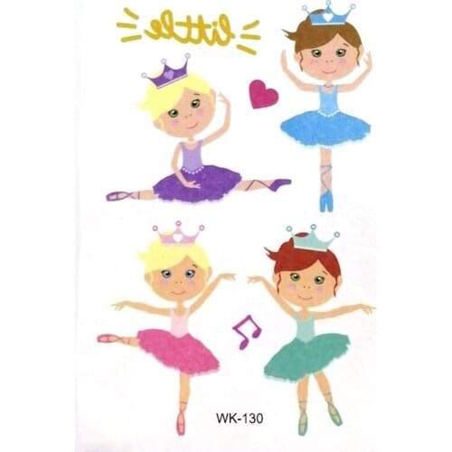 30pcs/lot Temporary Tattoo Sticker Ballet Girls Fake Tattoos Face Cosmetic Arm Body Art Tool