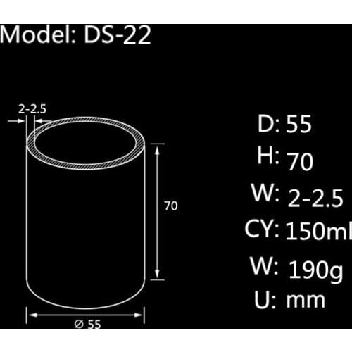99.5%Al2O3 High Thermal Corundum Crucible D55*H70mm/Alumina Cylindrical Crucible /Refractorye Ceramics
