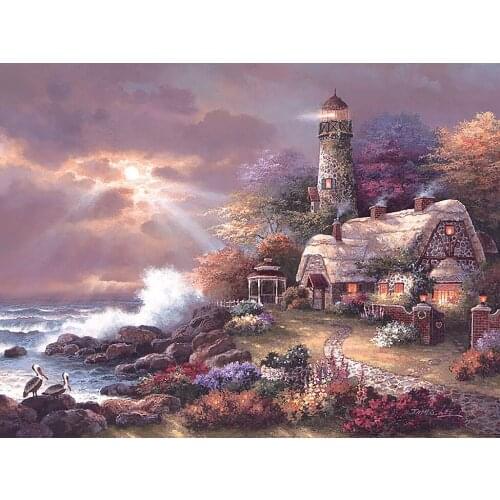 A14035 11CT/14CT/18CT/25CT/28CT oil street patterns Counted Cross Stitch DIY Cross Stitch Kits Embroidery Needlework Sets