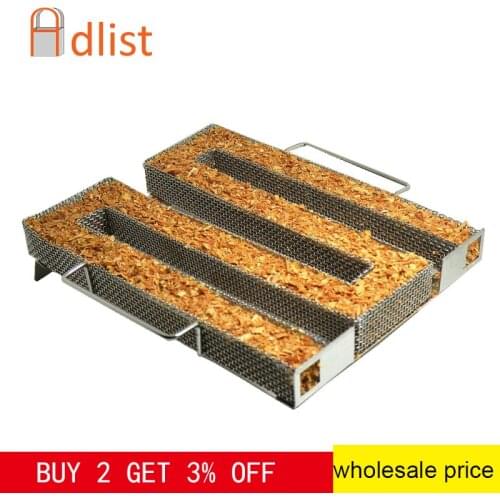 Barbecue Accessories BBQ Pellet Maze Smoker Hot & Cold Smoke Generator Stainless steel Apple Wood Chips Smoking BBQ Grill Tools