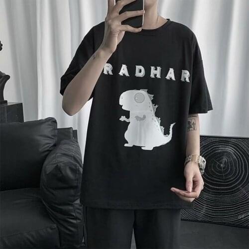 BXyichen original pattern cotton short-sleeved t-shirt Hong Kong style ins loose student trend tide brand half-sleeved clothes