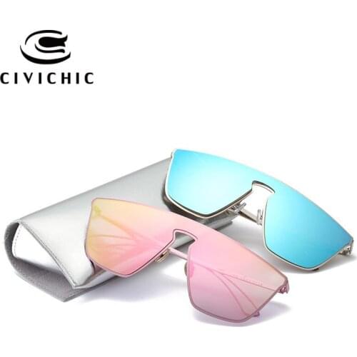CIVICHIC 2020 New Personalized Sunglasses Women Brand Designer Goggles Mirror Coated Glasses Men Hipster HD Oculos De Sol E318