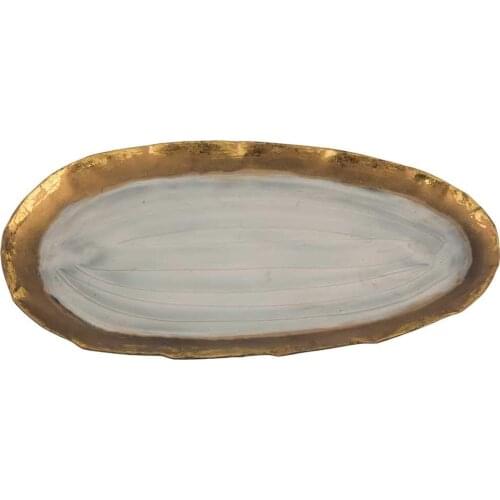 Vitale Nacreous Metal Oval Tray 15x31cm AK.GS0057