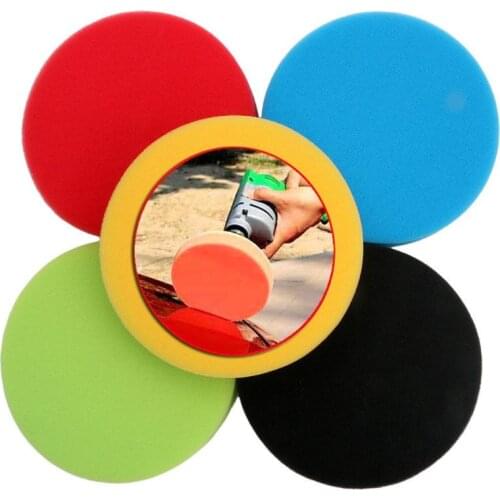 Hot 5PCS 3" Flat Sponge Buff Buffing Pad Polishing Kit Car Polisher N0HF