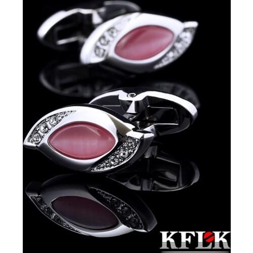 KFLK jewelry shirt cufflinks for womens Brand lady Cuff links Wholesale Buttons Pink Fashion Luxury High Quality guests
