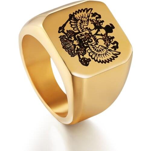 Monla 2017 Cool Eagle Corrosion Ring With A Coat Of Arms Of The Russian Ring Stainless Steel Man Jewelry Ring Russian Style