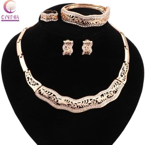 Women Trendy for party wedding Jewelry sets necklace Boho crystal Direct Selling 2017 statement necklace with earrings