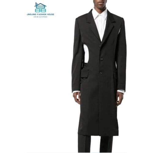 M-6XL!!! Autumn hairstylist loose coat individual character youth asymmetrical suit fashionable male western suit shows thin coa