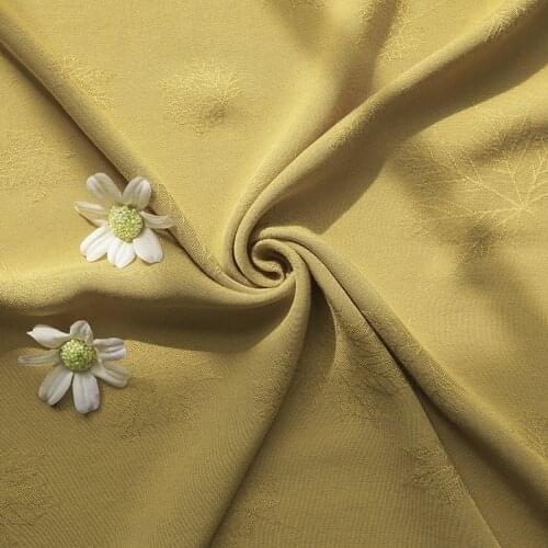 Soft dress shirt sleepwear fabric cotton viscose rayon tissu jacquard leaf orange,yellow ,green,by the meter