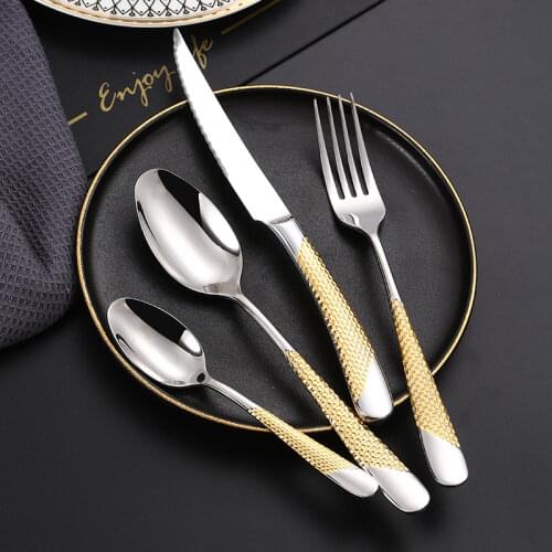 32/48 pcs Glossy Vintage Cutlery 18/10 Stainless Steel Good Mirror Tableware Dinnerware Set Spoon Fork Teaspoons Drop Shipping
