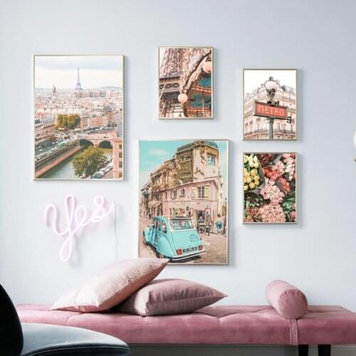 Wall Art Canvas Painting Paris Flower Eroup Tulip Vintage Photo Nordic Posters And Prints Wall Pictures For Living Room Decor