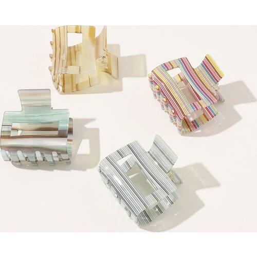 New Geometric Temperament Acetate Solid Color Retro Leopard Hairgrip Barrette Hair Claws Women Girls Hair Accessories Headdress