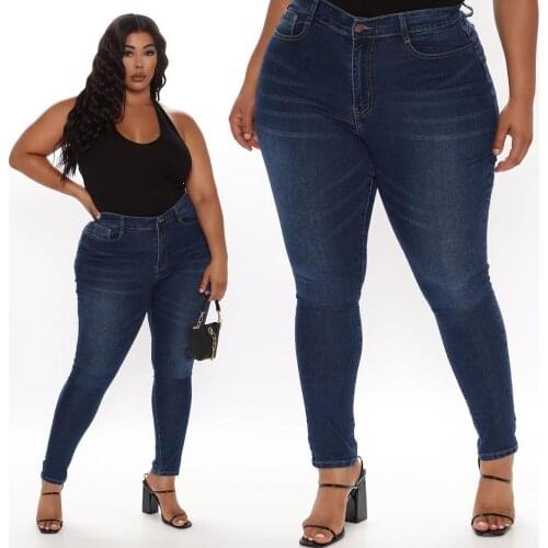 New Arrival Plus Size Jeans For Women Fashion Slim Stretch Denim Pencil Pants Casual Skinny Booty Lifting Jeans Drop Shipping
