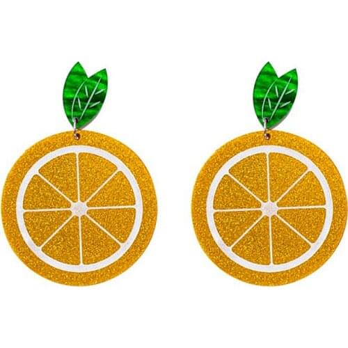 Exaggerated Lovely Cute Orange Drop Earrings For Women Girl Cartoon Fruit Long Dangle Earrings Fashion Party Summer Jewelry Gift