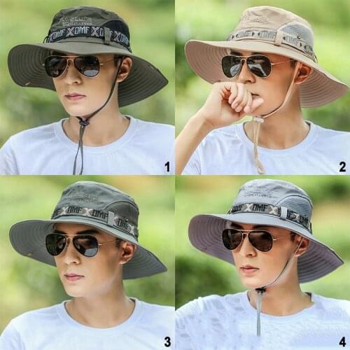 Sun Hat Bucket Autumn Men Women Fishing Hat Sun UV Protection Long Large Wide Brim Mesh Hiking Outdoor Beach Cap