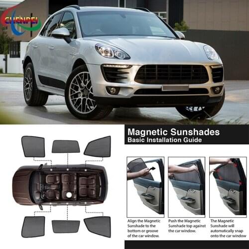 For Porsche Macan 2014 Car Full Side Windows Magnetic Sun Shade UV Protection Ray Blocking Mesh Visor Decoration Accessories