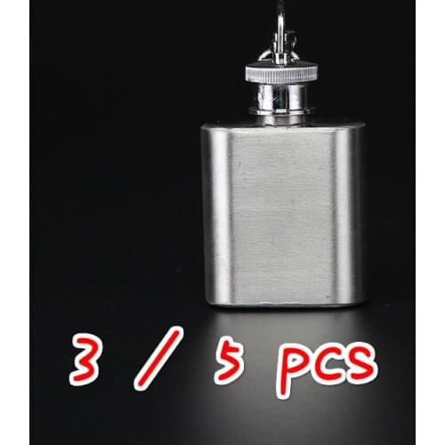 5pcs Portable Flask Mini Hip Flasks Stainless Steel Cap Hip Pocket With Keychain Creative Flagon Drinkware Funny Wink Drink Pot