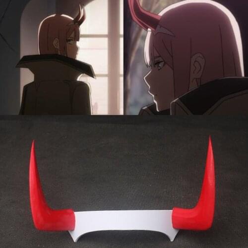 Anime DARLING in the FRANXX zero two headwear cosplay accessories Headband Devil Horn 02 Hairband Halloween props Enhanced horn
