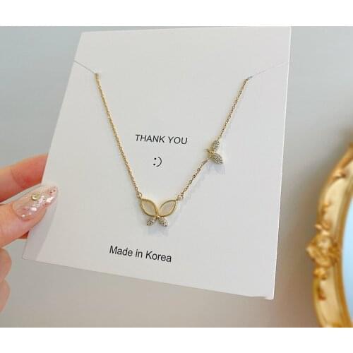 Simple Cute Butterfly Necklaces Women Jewelry Classic Insect Gem Pendant Necklace Good Gift Dress Accessories