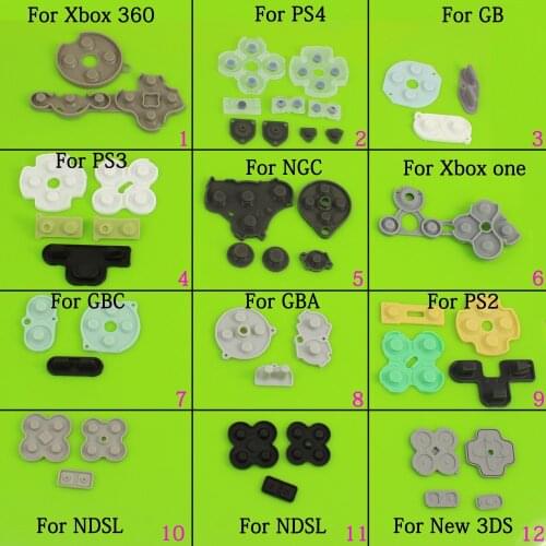 Rubber Conductive Buttons A-B D-pad for Game Boy Classic GB GBC GBA Silicone Start Select Keypad For ps4 ps2 NGC NDSL NEW 3DS
