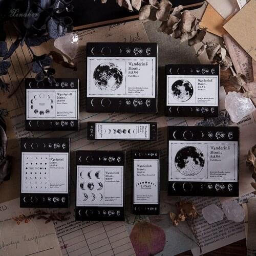 Vintage Moon phase lunar calendar decoration stamp wooden rubber stamps for scrapbooking stationery DIY craft standard stamp