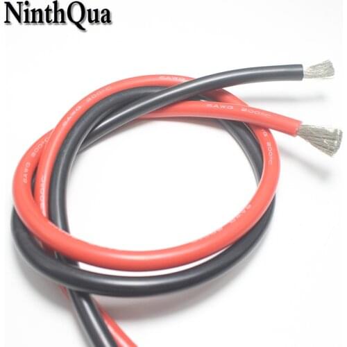 1metre 6AWG Wire Cable Soft 16mm2 silicone wire heat resistant 200° Cold resistant -60° Red Black