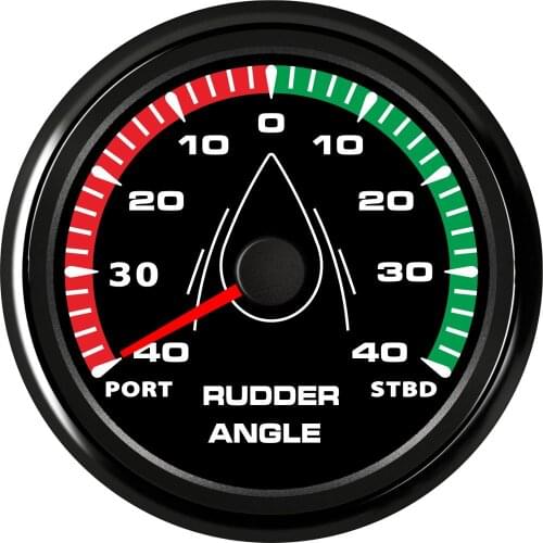 1pc 85mm Marine Black Rudder Angle Gauges 0-190ohm Boat Rudder Angle Meters Device Port to STBD Display 8 Kinds Backlight Color
