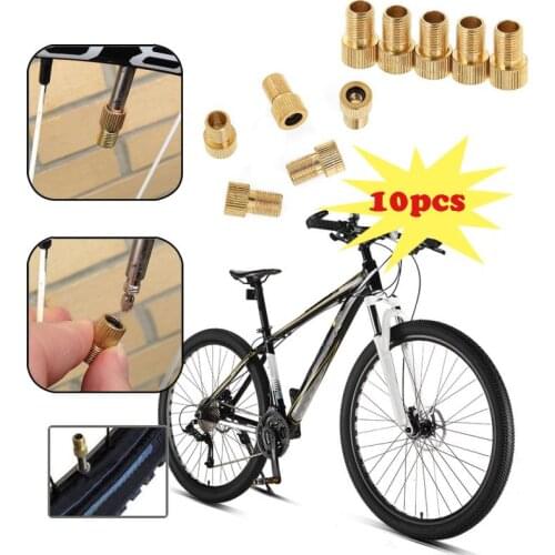 10Pcs Wheel Tire Transfer Valve Adapter Presta To Schrader Cinverter Road Bike Cycle Bicycle Punp Tube Bicycle Nozzle Adapter