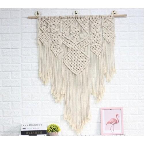 100*110cm Large Macrame Wall Hanging Tapestry Handmade Cotton Bohemian Art Beautiful Apartment Dorm Room Wedding Decoration