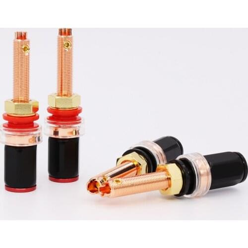 4Pc Eutectic Copper Red Copper Speaker Amplifier terminal Binding Post