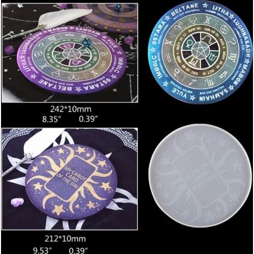 4Pcs Astrology Board Resin Mold Sun Moon Star Tarot Card Tray Mold Witchcraft